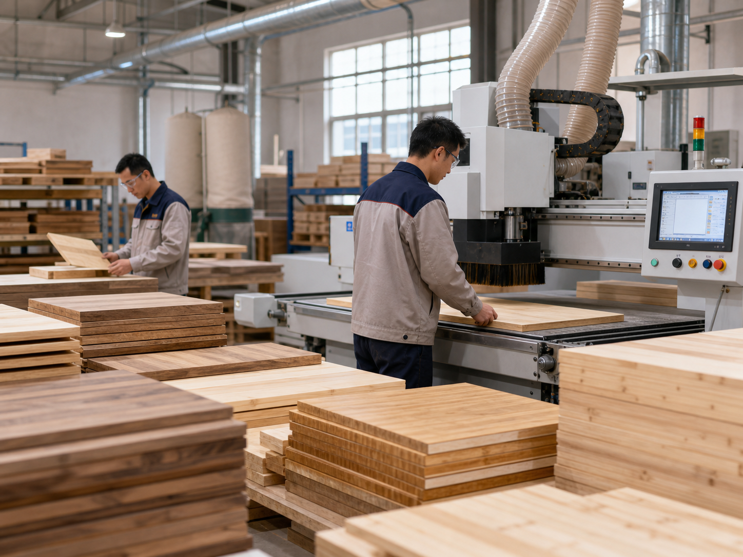 Sawmilling and log processing at ABA Wood factory in Sukabumi, Indonesia